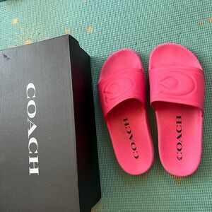 Coach Fuchsia Slide Sandals